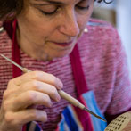 Julie Ayton working in her studio 2017